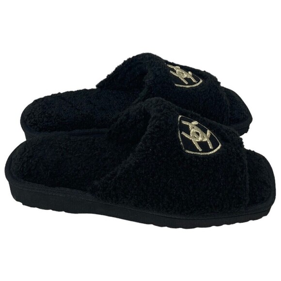 NEW Ariat Cozy Slippers Black Women Size 9 Sandals Slides Style Polyester NIB - Picture 7 of 12